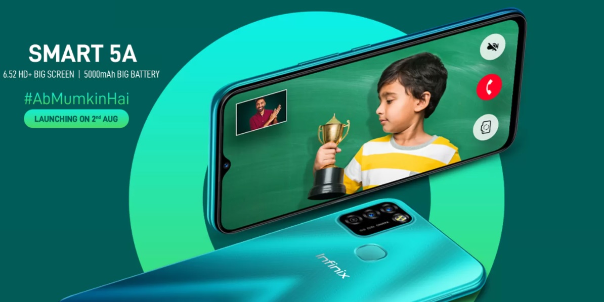 India Desire : Infinix Smart 5A Flipkart Price Rs 6499 : Next Sale Date 9th August 2021 @12PM, Launch Date, Specifications & Buy Online In India